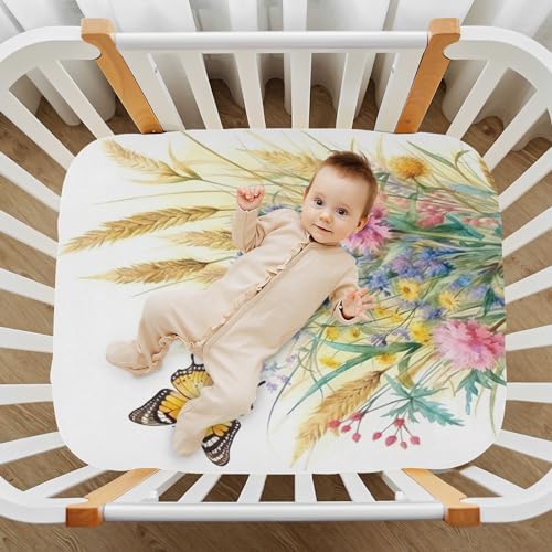 Jihqo Rustic Wildflowers Crib Sheets Pack