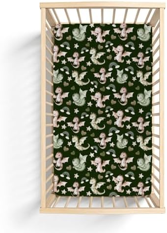 Fairytale Dragon Baby Crib Sheets 52x28 Snug Fitted