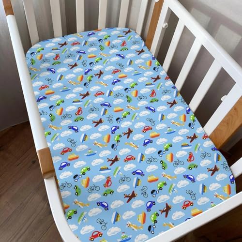 Blue Planes Baby Crib Sheets 52x28 Fitted 2 Pack 1
