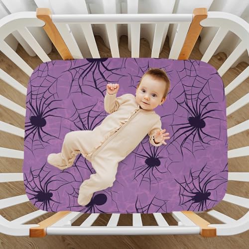 Gbjiemia Purple Crib Sheets for Boys Girls Soft and Breathable