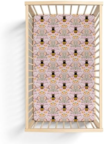 Bee Honey Garden Crib Sheets 52x28 52x28x9 Fitted