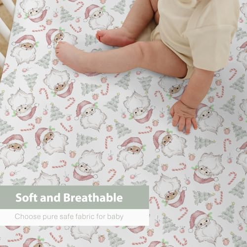 Christmas Santa Crib Sheet 52x28 for Baby Boy Girl