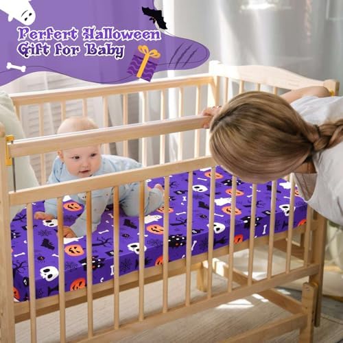 GOPHRALOVE Halloween Crib Sheet 52x28in