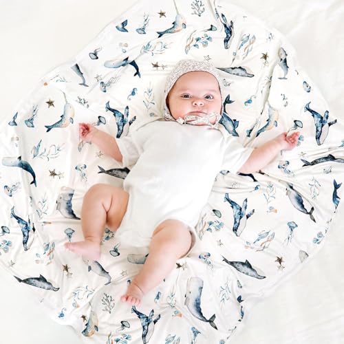 GRSSDER Swaddle Blankets 2 Pack - Soft Jersey Knit for Baby Boys