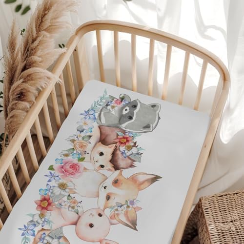 Cute Spring Animals Crib Sheets 52x28 Universal Fit