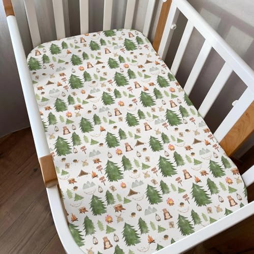 Camping Animals Crib Sheets 2 Pack Bear Bunny Hedgehog 1