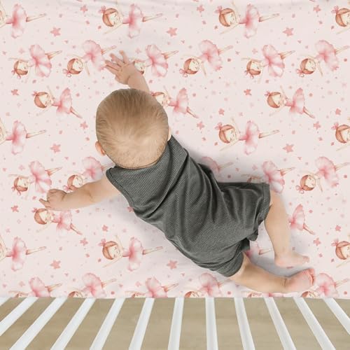 Watercolor Girl Ballet Baby Crib Sheets 52x28 Inch