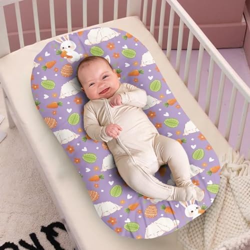 Pzuqiu Soft Cartoon Carrot Bunny Crib Sheet
