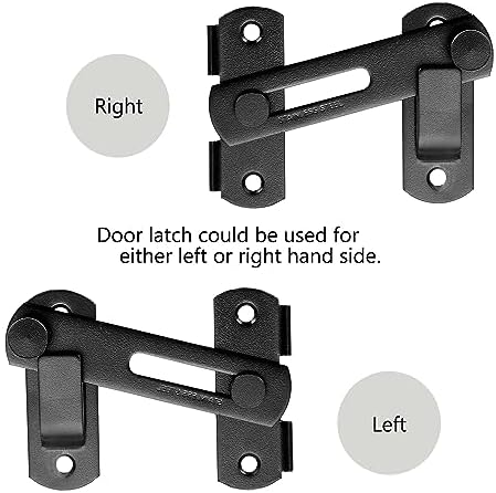 Kindoodos Barn Door Latch Lock Black Stainless Steel 1
