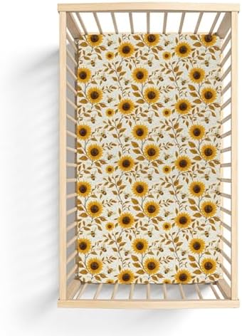Vintage Sunflowers Bees Crib Sheets 52x28