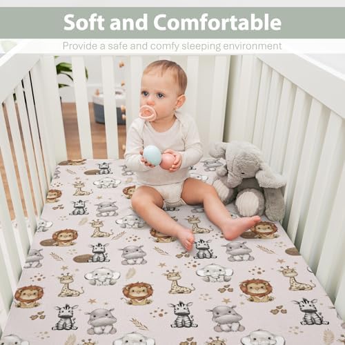 African Safari Animals Crib Sheets for Boy Girl 52x28