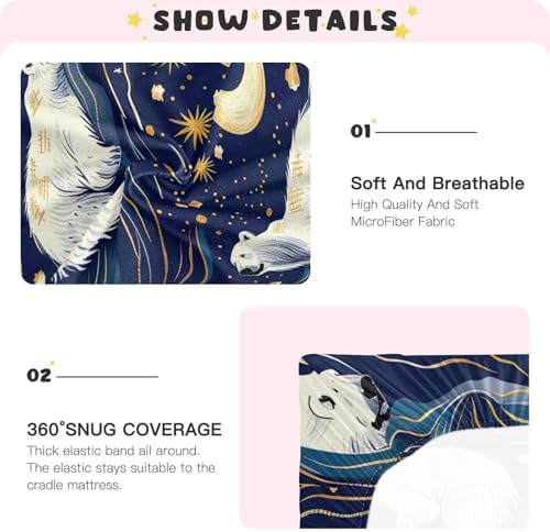 Starry Bear Crib Sheets Pack N Play 39 x 27