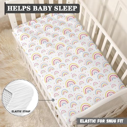 Rainbow Fitted Crib Sheet for Baby Bed
