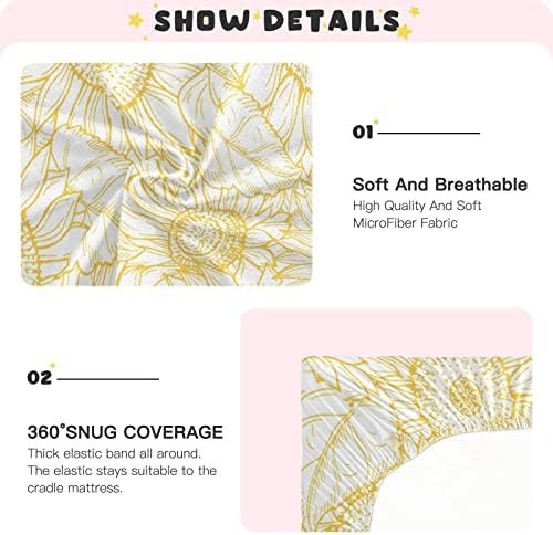 ALAZA Vintage Sunflower Crib Sheet 39x27 inch
