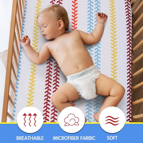 VitalCozy 4 Pcs Construction Truck Crib Sheet Set