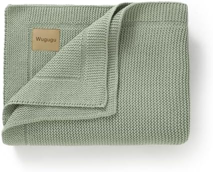 Wugugu 30x40 Inch Baby Blanket Soft Knit for Boys Girls