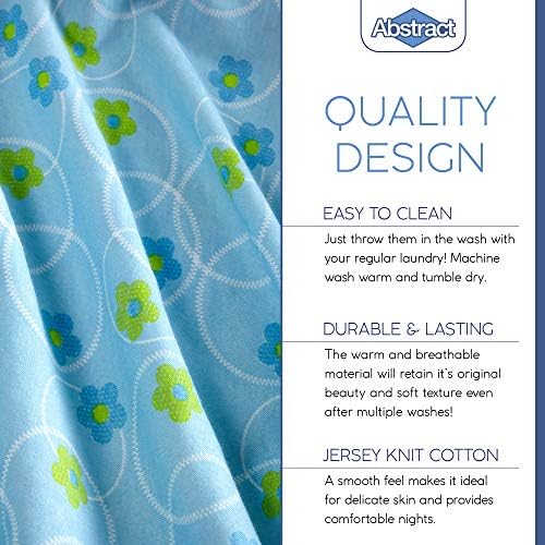 Abstract Jersey Cotton Cradle Sheets - 18x36 Fitted 6 Deep Pocket - Floral Blue