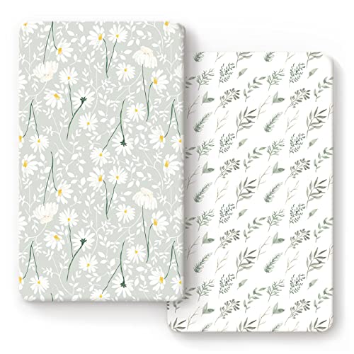 GRSSDER Ultra Soft Stretchy Crib Sheets Set 2 Pack