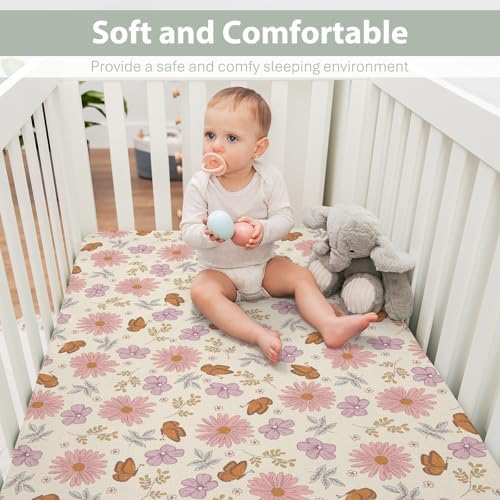 Vintage Wildflowers Butterflies Crib Sheets 28x52 Inch