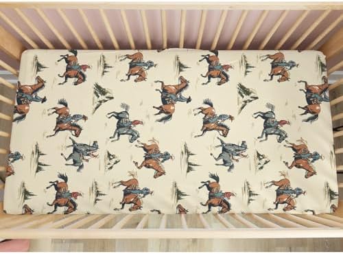 Pynnlts Western Cowboy Crib Sheet 52x28in