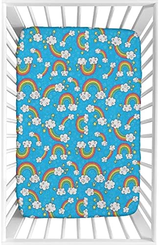 XISUNYA Rainbow Microfiber Crib Sheet Set