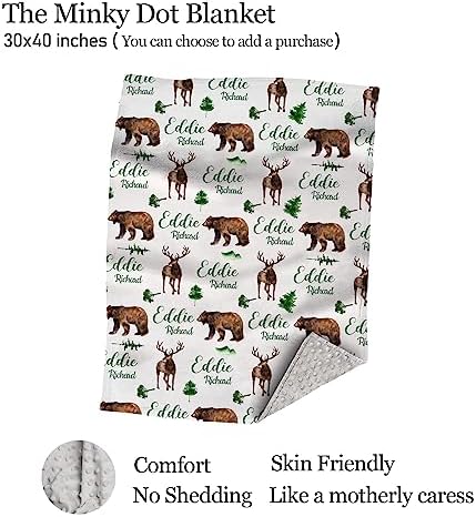 Personalized Baby Crib Sheets with Name Soft Woodland Design