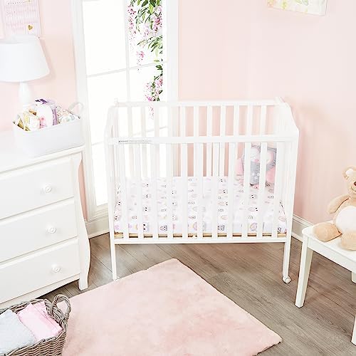 2 Pack N Play Mattress Sheets - Soft Percale Cotton with OwlHeart Designs