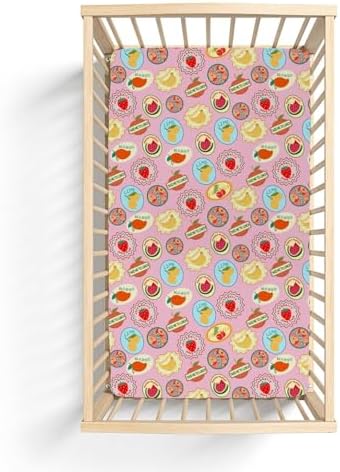 Fruits Summer Preppy Crib Sheets 52x28Inch