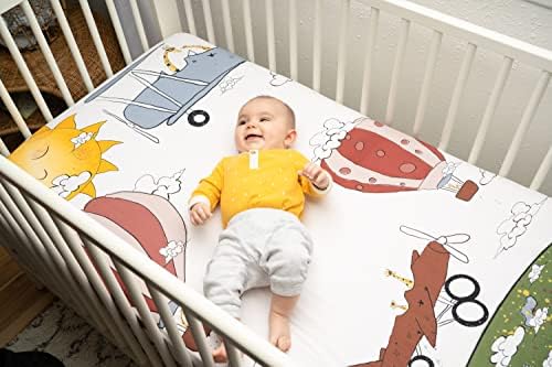 JumpOff Jo Fitted Crib Sheet - Super Soft 100 Cotton Take Flight
