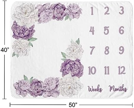 Sweet Jojo Designs Boho Floral Milestone Blanket Set