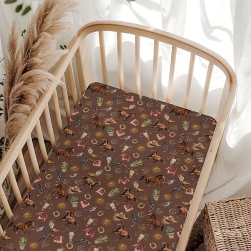Western Cowboy Baby Crib Sheets 52x28 Inch