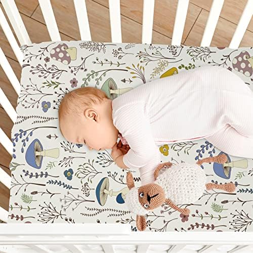 KICPOAY Fitted Crib Sheets with Wild Plants Pattern 1