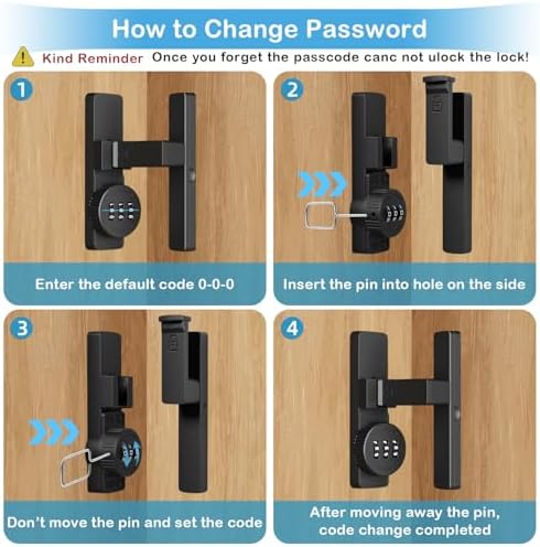 VOLIBeL Keyless Barn Door Lock - 3 Digit Password Latch
