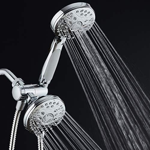 AquaSpa 48-Mode Handheld Shower Head with Dual Brackets and Anti-Slip Grip