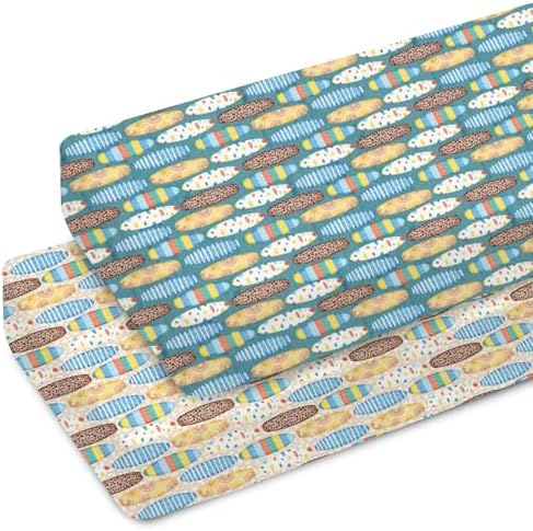 Colorful Hawaiian Surfboard Crib Sheets 2 Pack