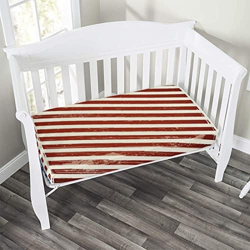 XISUNYA 4th of July Crib Sheet Set Universal Microfiber Fitted Sheets 28x52x8