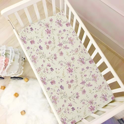Gbjiemia Sweet Flower Crib Sheets 39x27x5in