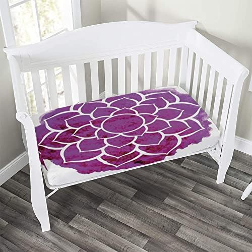 XISUNYA Purple Mandala Fitted Crib Sheet Set 28x52