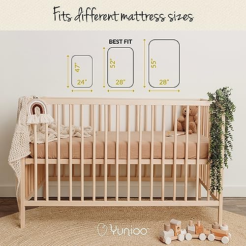 Yunioo Organic Cotton Crib Sheets 2-Pack Neutral