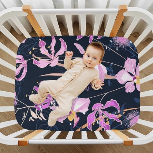 FASHONFASCIN Crib Sheets Flower Print Soft Fitted