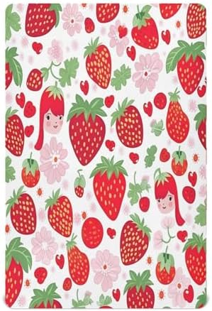 Jihqo Strawberry Red Crib Sheets Pack N Play Soft Breathable