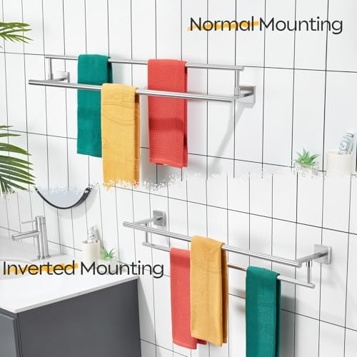 KOKOSIRI 32-Inch Double Towel Bar Brushed Nickel