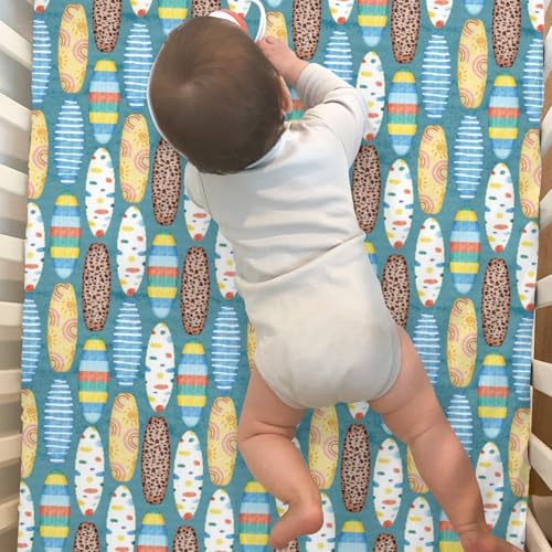 Colorful Hawaiian Surfboard Crib Sheets 2 Pack