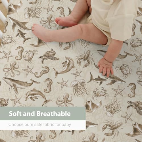 Retro Sea Animals Crib Sheets for Baby