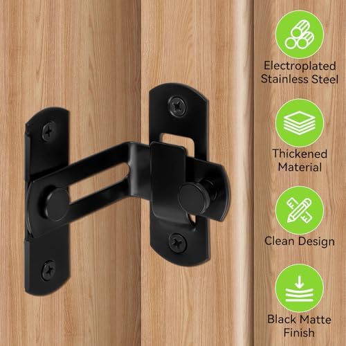 AUGHOA 90 Degree Barn Door Lock with Hook Design