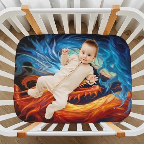 3D Printing Dragon Crib Sheets for Boys Girls 52x28 inch