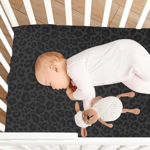 CaTaKu Baby Crib Sheets Cheetah Print Fitted 28x52
