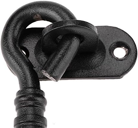 DEIHGE Hook and Eye Gate Bolt with Black Coating 201 Stainless Steel
