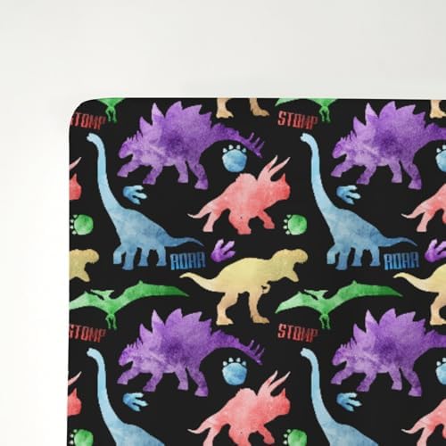 Pastel Dinosaurs Baby Crib Sheets 52x28 Inch Gender Neutral