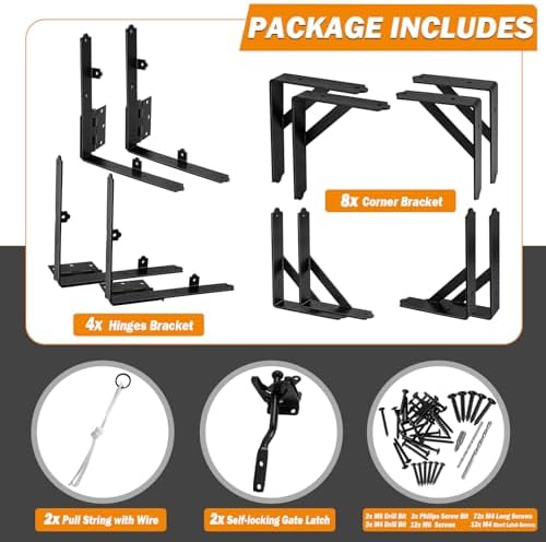 JOHAHTANG Fence Gate Kit Heavy Duty Steel